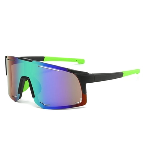 Lunettes de soleil de cyclisme avec verres dégradés et monture noir vert fluo