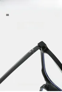 Detail of high-gloss black frame hinge showing durable resin material and sleek design