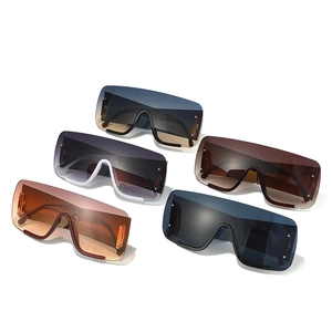 Oversized one-piece lens sunglasses in multiple colors with PC semi-rimless frames