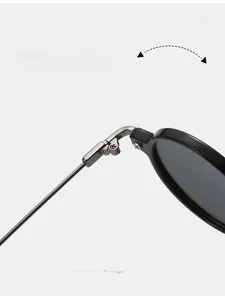 Detail des robusten Metallscharniers der Steampunk-Rundbrille für reibungsloses Falten