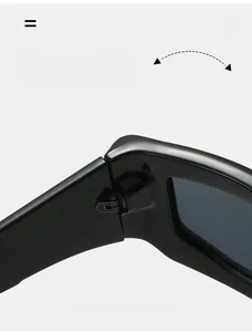 Detail of durable texture hinge on black sleek sports sunglasses with metal folding mechanism