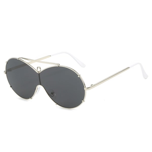 Oversized One Piece Polarized Sunglasses Metal Frame UV400 Protection Fashion Hip Hop Shield Eyewear Unisex
