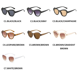 Sammlung von Cat-Eye-Sonnenbrillen in sieben Farben mit UV-Schutz-Beschichtung