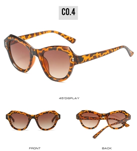 Detaillierte Mehrwinkelansicht der Vintage Cat-Eye Sonnenbrille in Schildpatt mit braunem Glas