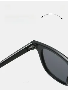 Detail of durable sunglasses hinge with official CE and UKCA quality certification markings