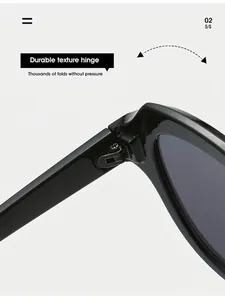 Makroaufnahme robuster Metallscharniere an Vintage-Cateye-Sonnenbrillen mit schwarzem Rahmen