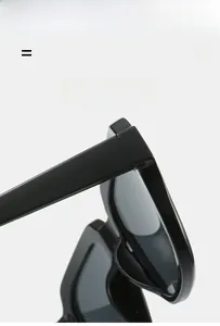 Detail show of lightweight square sunglasses with high elastic hinge and polished frame