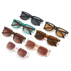 Retro square frame sunglasses collection with colorful rivet details and UV400 lenses