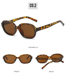 Detailed views of tortoise shell square sunglasses with vintage rivet accents