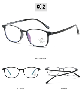 Macro view of ultra-light pure titanium frames with anti-blue light and UV 400 protection