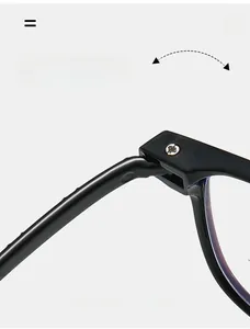 Macro shot of durable metal hinge on black ultralight flexible full-frame titanium glasses