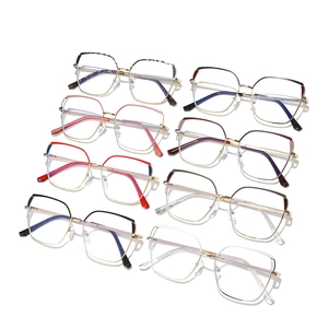 Modern geometric large frame glasses collection with metallic legs in eight various colors