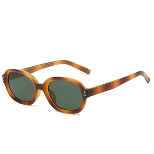 Retro Oval Square Sunglasses PC Frame UV400 Protection Vintage Fashion Outdoor Travel Eyewear Women Men Metallic Rivets