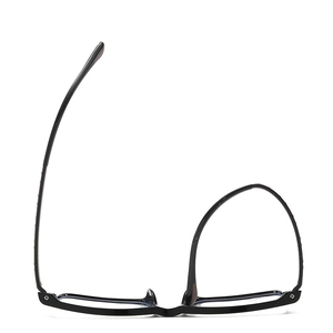 Ultra-light black pure titanium flexible full-frame eyeglasses viewed from above