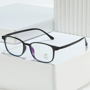 Ultralight flexible full-frame black glasses with anti-blue light and UV400 lenses