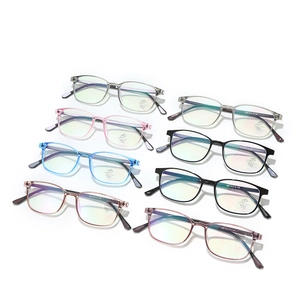 Ultralight flexible pure titanium square glasses frames in multiple colors with blue light filter