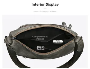Internal view showing multifunctional compartments, main pocket and zipper bag of the tote