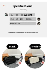 Size chart showing 17.5x6.5x10.5cm dimensions of the hard shell PU crossbody box bag