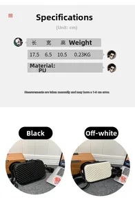 Size chart showing 17.5x6.5x10.5cm dimensions and PU leather texture of this mini box bag