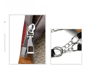Detail view of multi-color leather tote with silver hardware and refined stitching