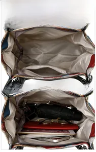 Internal structure of large tote bag showing main compartment and inner zipper pocket