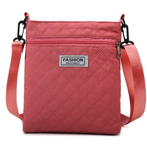 Sac Bandoulière Femme Nylon Matelassé Petit Motif Losanges Sac Épaule Décontracté Léger Imperméable Mode