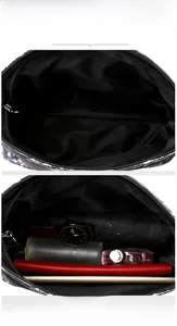 Detail view of large capacity shoulder bag interior showing spacious storage for daily items
