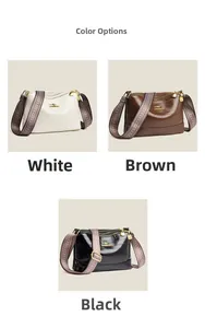 Three leather crossbody bags with vintage woven straps and gold hardware details