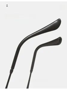 Detail view of curved mirror legs for comfortable wear on stylish polygon sunglasses