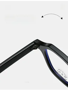 Detail of durable reinforced metal hinge on black irregular full-frame glasses