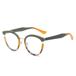 Cat Eye Eyeglasses Frame Retro TR90 Metal Anti Blue Light Clear Lens Fashion Optical Glasses For Women