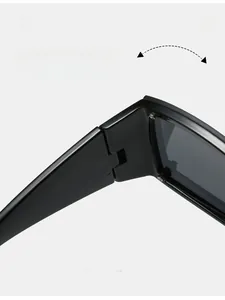 Macro view of durable texture hinge on Y2K oversized sunglasses with rivet detail