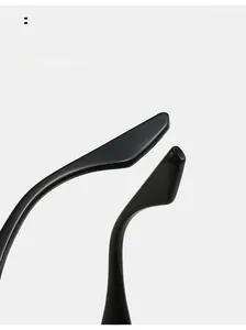 Detail of ergonomic curved black temple tips for cat eye glasses frames
