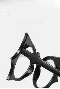 Macro shot of lightweight super elastic bat-shaped frame hinge and high-gloss black finish