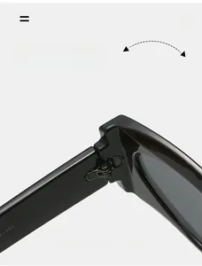 Gros plan détaillé sur la charnière métallique robuste d'une lunette de soleil noire œil de chat