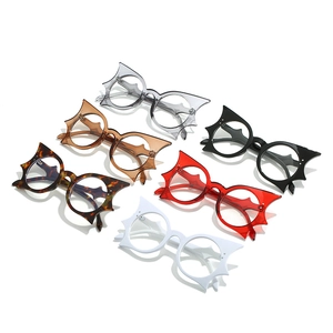 Bat-shaped oversized glasses frames in six assorted colors for trendy streetwear styles
