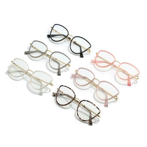 Cat eye metal glasses frames in six assorted colors including black pink and leopard print