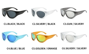 Multiple color options for Y2K style wraparound sport cycling sunglasses collection