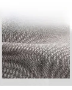 Close-up of durable gray canvas fabric showing detailed weave texture of the tote bag