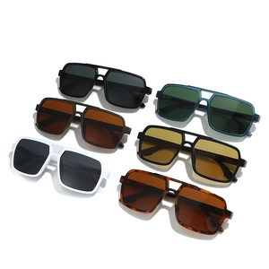Men's polarized aviator sunglasses in multiple colors with classic double bridge design