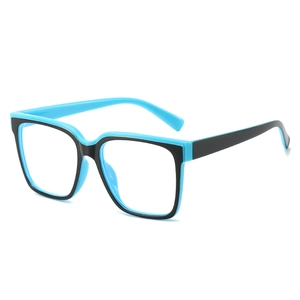 Square Anti Blue Light Glasses TR90 Frame Contrast Color Fashion Optical Eyewear Plain Eyeglasses For Men Women