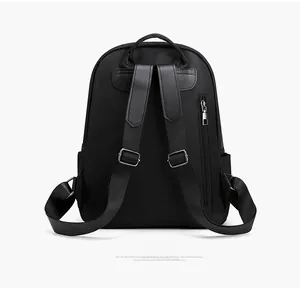 Close-up of the back hidden anti-theft zipper pocket and reinforced leather straps