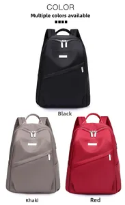 Vue détaillée de sacs à dos en nylon oxford de qualité en noir, kaki et rouge foncé élégant
