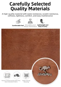 Detail of brown lychee-textured PU leather with waterproof and scratch-resistant features
