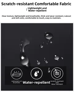 Gros plan du tissu Oxford imperméable avec gouttes d'eau sur le sac à dos noir