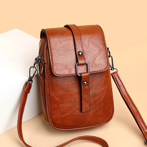 Women PU Leather Crossbody Bag Simple Fashion Shoulder Bag Lightweight Casual Small Square Phone Pouch Soft Woven Texture
