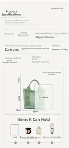 Detailed view of canvas tote interior with multiple compartments and zipper pockets