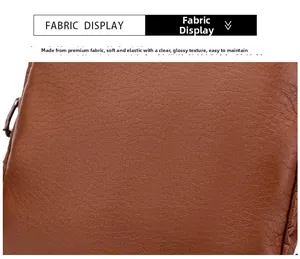 Macro display of brown litchi pattern PU leather texture with soft glossy finish