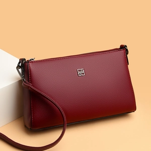 Women PU Leather Litchi Grain Crossbody Bag Large Capacity Fashion Minimalist Functional Pocket Casual Shoulder Bag