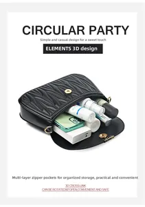 Interior view showing large capacity for essentials in black quilted PU leather bag